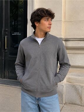 10 Tree Men's Zip-Up Knit Sweater Size Medium